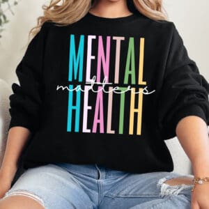 Colorful Mental Health Matters Heavy Blend Crewneck