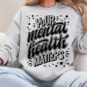 "Mental Health Front Design" Heavy Blend Crewneck