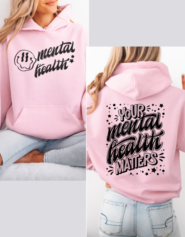 "Retro Style Mental Health Matters"-Hooded SweatShirt