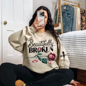 Beautifully Broken Rose/ Crewneck Sweatshirt