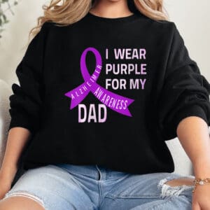 Purple for my Dad/ Alzheimer Awareness Crewneck Sweatshirt