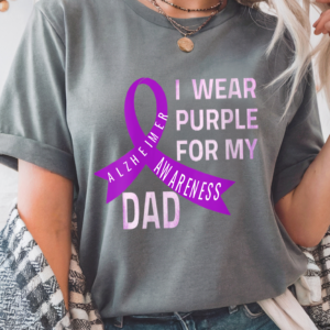 "Purple For My Dad" Heavy Blend Tee-Dark Gray