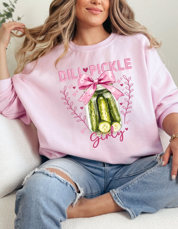 Dill Pickle Girly/ Crewneck Sweatshirt - Image 3