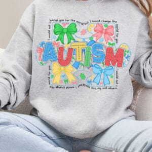 Coquette Bow / Autism Awareness Crewneck Sweatshirt