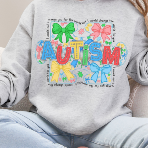 Coquette Bow / Autism Awareness Crewneck Sweatshirt