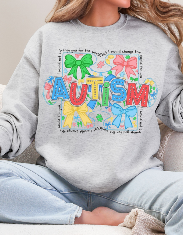 Coquette Bow / Autism Awareness Crewneck Sweatshirt