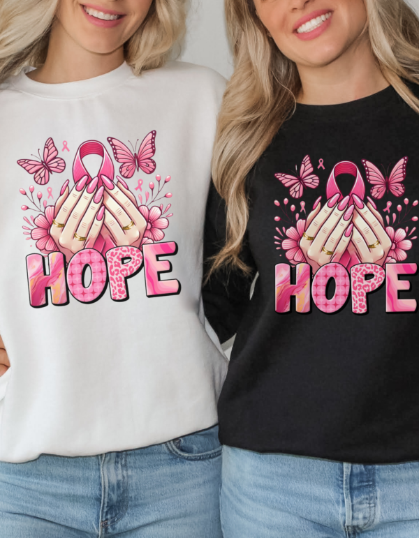 Hope/ Breast Cancer Awareness Crewneck Sweatshirt - Image 3