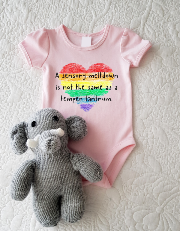 "A Sensory Meltdown Is Not A Temper Tantrum"-Baby Onesie - Image 2