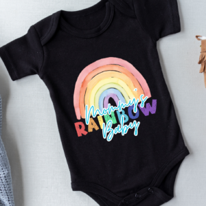 "Mommys Rainbow Baby-"Infertility Awareness-Baby Onesie