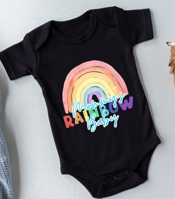 "Mommys Rainbow Baby-"Infertility Awareness-Baby Onesie