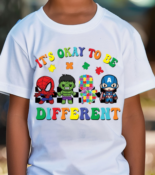 "It's Ok To Be Different SuperHero"-Youth Tee