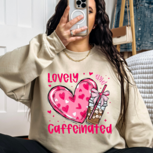 "Lovely and Caffeinated Heavy Blend Crewneck