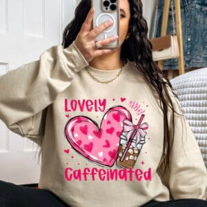 Lovely & Caffeinated/ Crewneck Sweatshirt