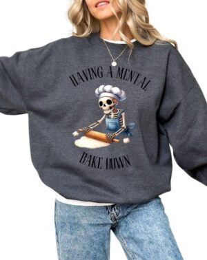 Having A Mental Bakedown| Gildan Crewneck