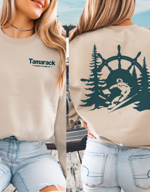 Tamarack Atlantic Clothing Co. Branded- Heavy Blend Snowboarding Crewneck -with sleeve design - Image 4