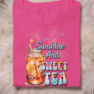 "Sunshine & Sweet Tea" Heavy Blend Tee- Dark Pink