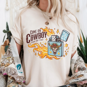 "Come On Cowboy" One Country Summer Tee-Sand