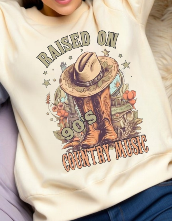 Raised On 90's Country Music Crewneck Sweatshirt