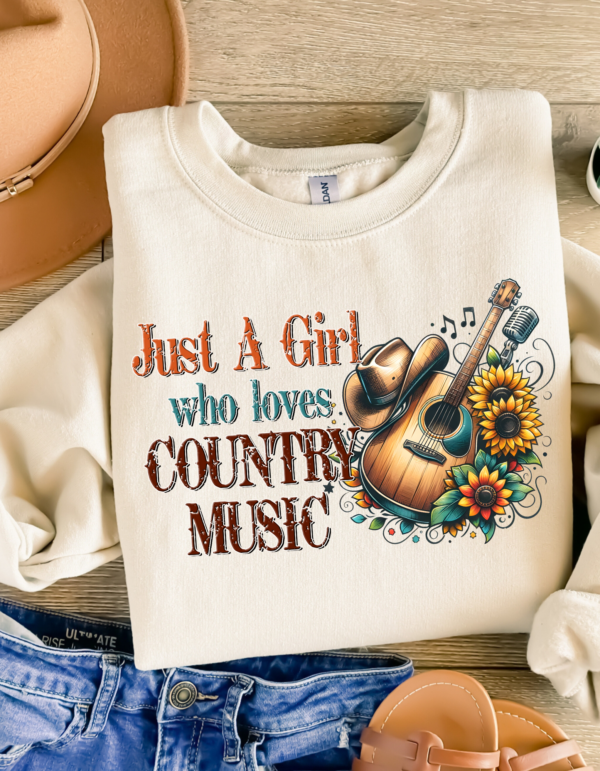 Just a Girl Who Loves Country Music/ Crewneck Sweatshirt