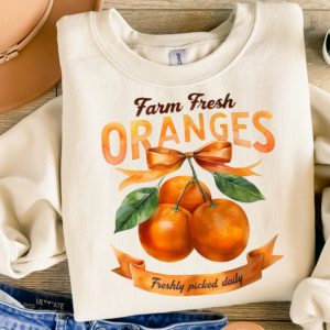 Farm Fresh Oranges/ Crewneck Sweatshirt