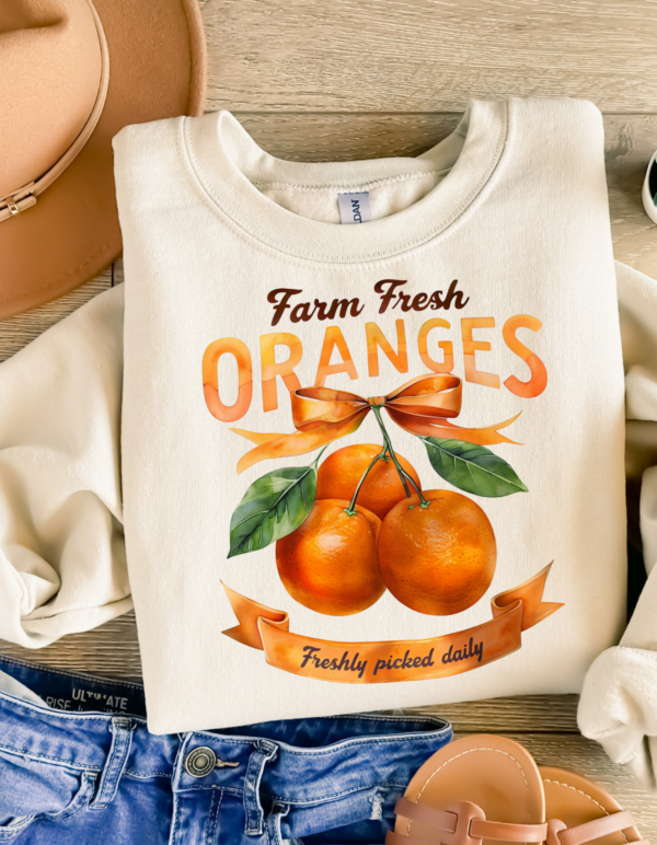 Farm Fresh Oranges/ Crewneck Sweatshirt