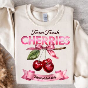 Farm Fresh Cherries/ Crewneck Sweatshirt