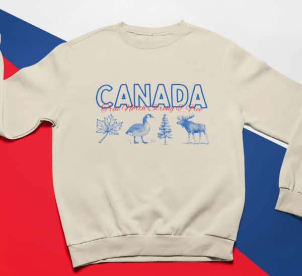 Canada True North Strong & Free/ Crewneck Sweatshirt