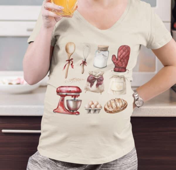 Baking Coquette/ V-neck T-Shirt