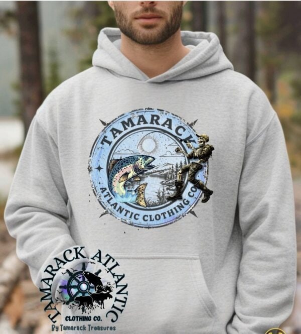 Tamarack Atlantic Salmon Fisherman Logo