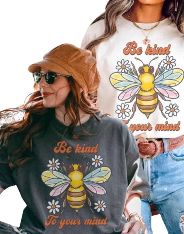Bee Kind To Your Mind| Comfort Colors Tee - Image 2