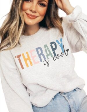 Therapy Is Cool| Gildan Sweatshirt| Ash