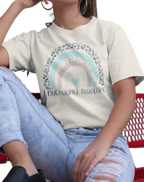 Educational Assistant Rainbow| Gildan Tee| Sand