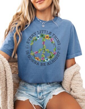 Every Little Thing Is Gonna Be Alright| Comfort Colors Tee| Blue Denim