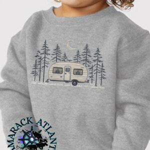 Faux Embroidered Camper| Matchable| Toddler Camping Crewneck