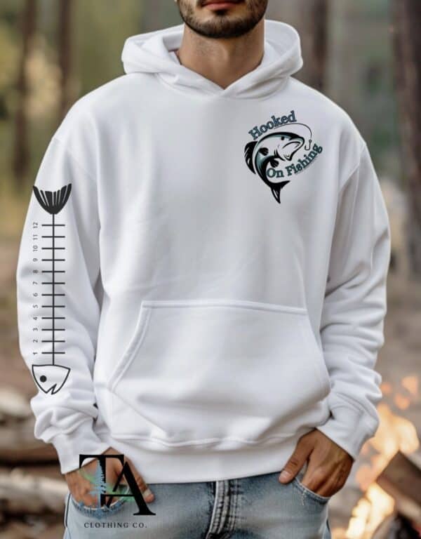 Hooked On Fishing Hoodie/Blue Design