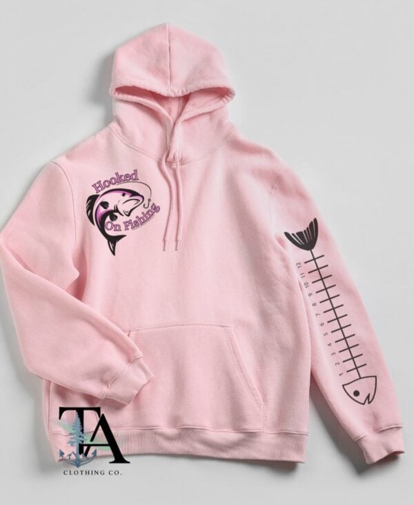 Hooked On Fishing Hoodie/Pink Design