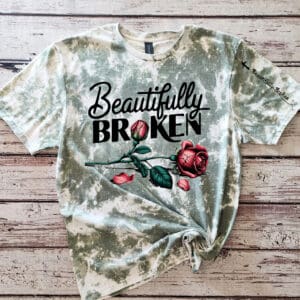 Beautifully Broken Bleached Tee| Military Green