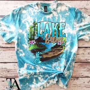 Lake Bum Bleached Tee| Tropical Blue