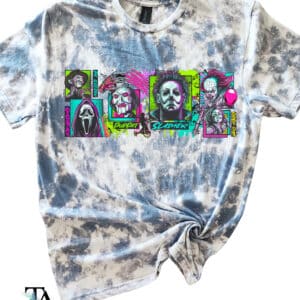 Summer Horror Collage Bleached Tee| Indigo