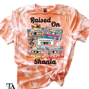 Raised On Shania Bleached Tee| Orange
