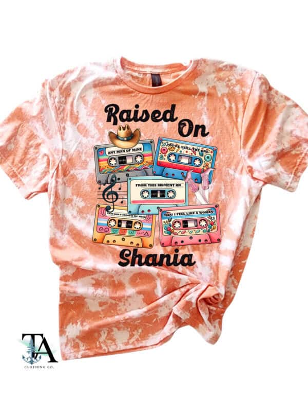 Raised On Shania Bleached Tee| Orange