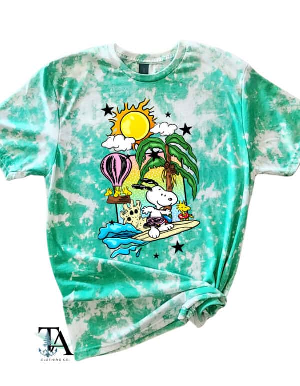 Childhood Nostalgia Bleached Tee| Irish Green