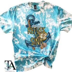 Refuse To Sink Bleached Tee| Tropical Blue