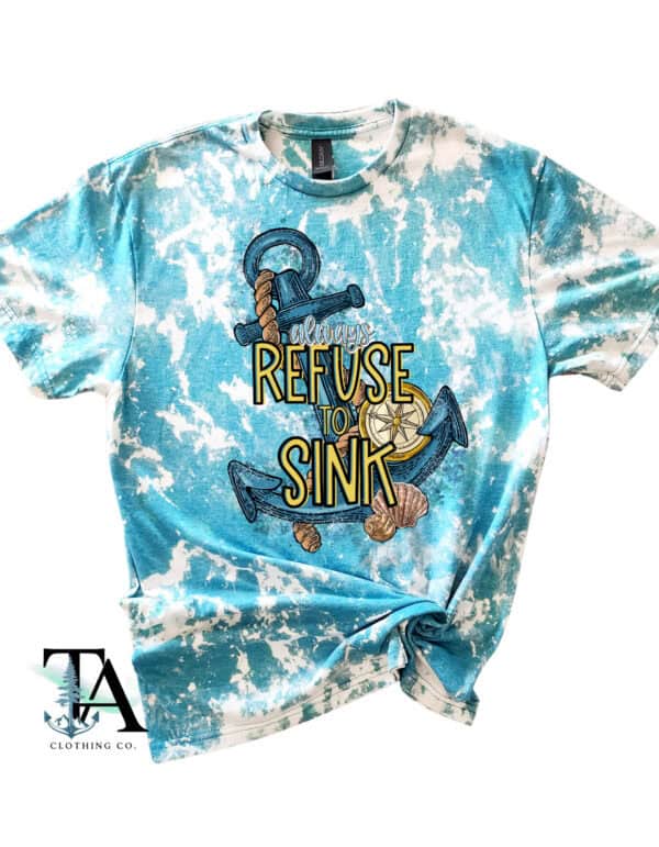 Refuse To Sink Bleached Tee| Tropical Blue