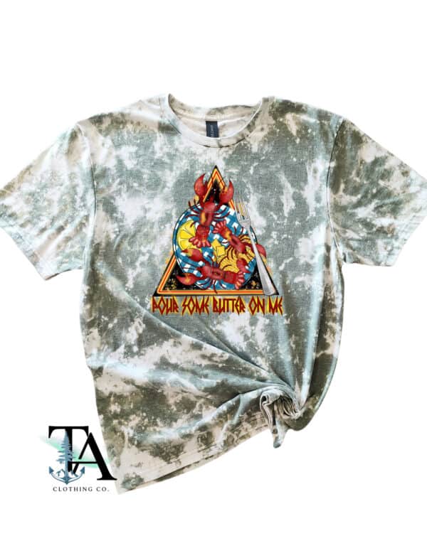 Pour Some Butter On Me Bleached Tee| Militairy Green