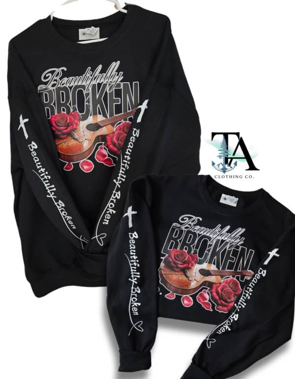 Beautifully Broken| JellyRoll Inspired Guitar| Crewneck Sweatshirt