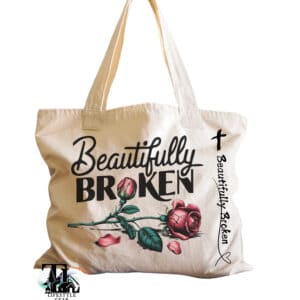 Caanvas tote bag with beautifully broken design great for concerts
