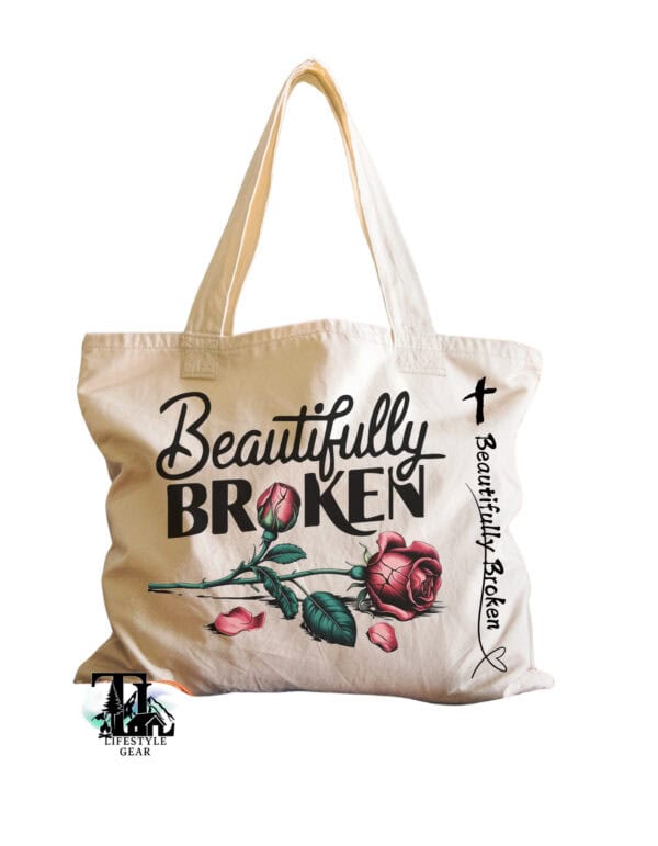 Caanvas tote bag with beautifully broken design great for concerts