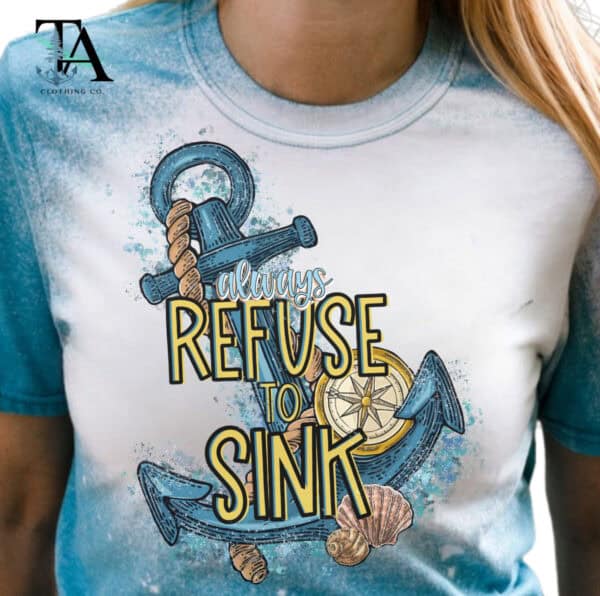 Refuse To Sink Bleached Tee| Galapogas Blue