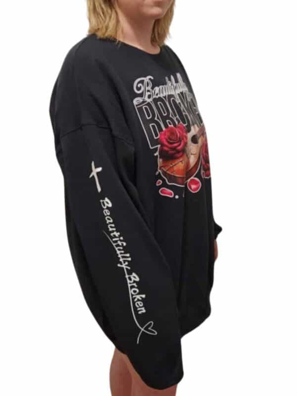Beautifully Broken| JellyRoll Inspired Guitar| Crewneck Sweatshirt| Black - Image 2